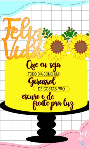 Arquivo de Corte: Topo de Bolo Girassol 3d Flores 004