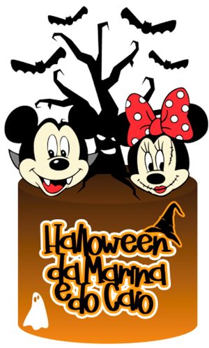 Arquivo de Corte: Topo de Bolo Halloween Mickey e Minnie 017