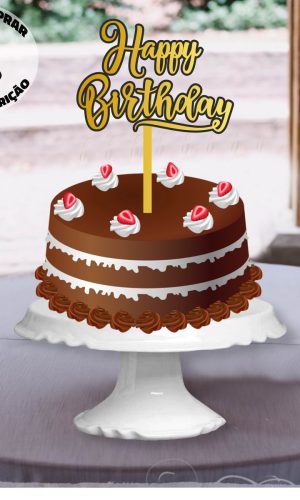 Arquivo de corte topo de bolo - Happy Birthday