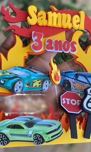Arquivo De Corte: Topo De Bolo Hot Wheels 001