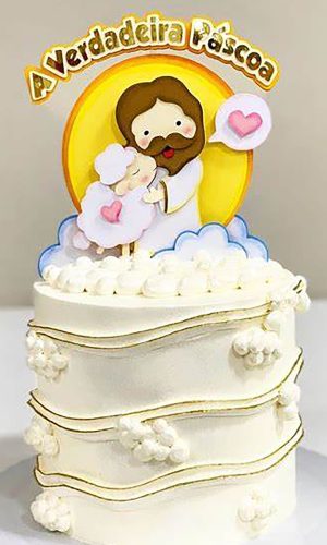 Arquivo de Corte: Topo de Bolo Jesus a Verdadeira Páscoa 210