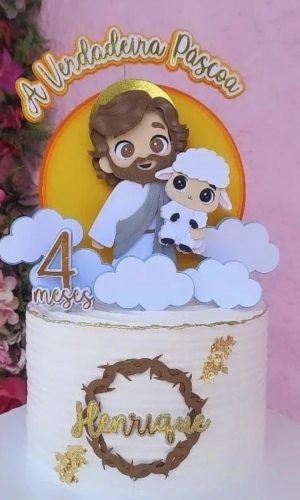 Arquivo de Corte: Topo de Bolo Jesus a Verdadeira Páscoa 252
