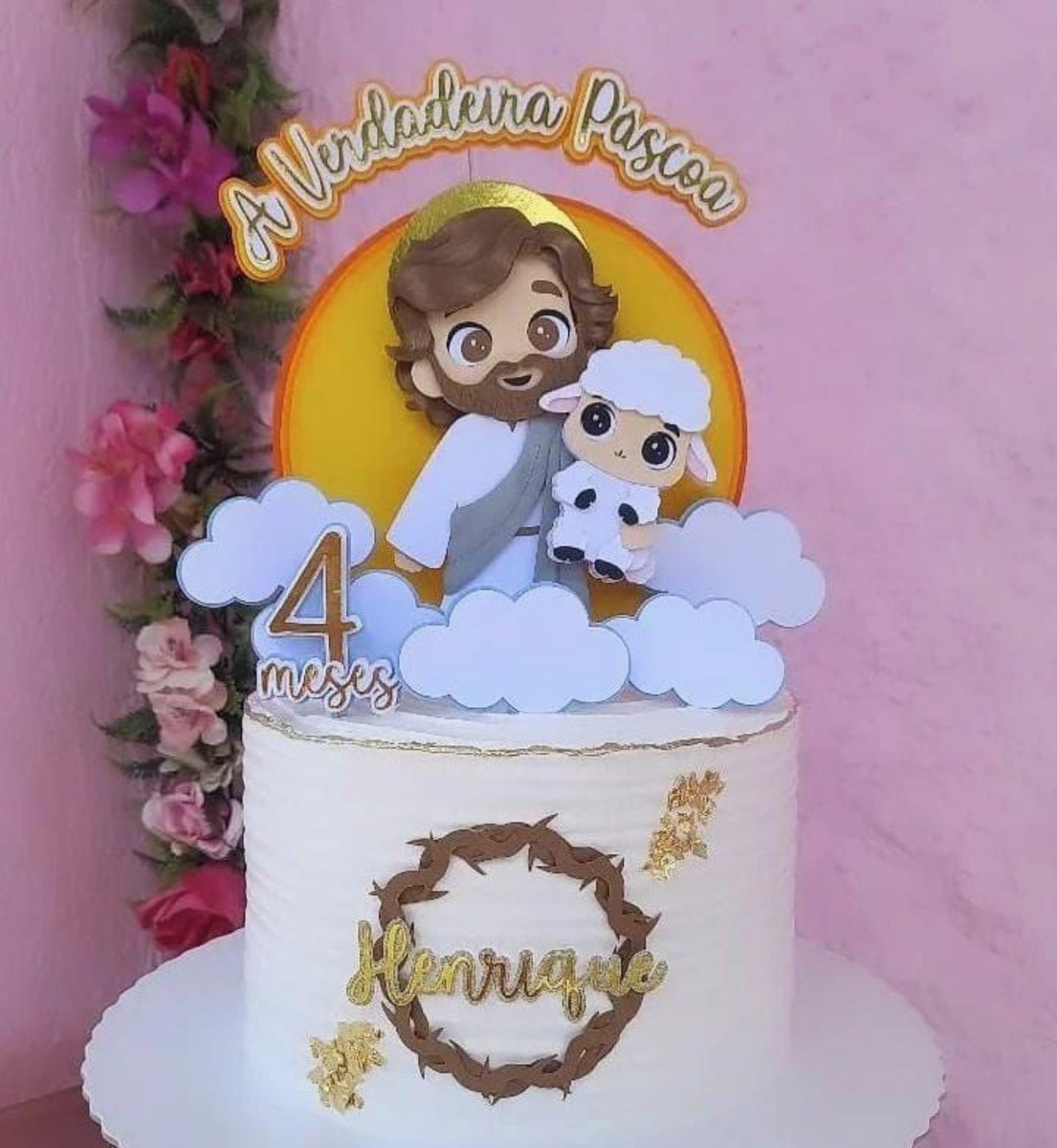 Arquivo de Corte: Topo de Bolo Jesus a Verdadeira Páscoa 252