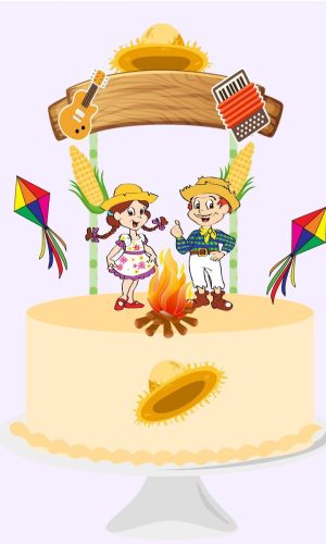 ARQUIVO DE CORTE TOPO DE BOLO JUNINO ARRAIÁ CASAL #14140