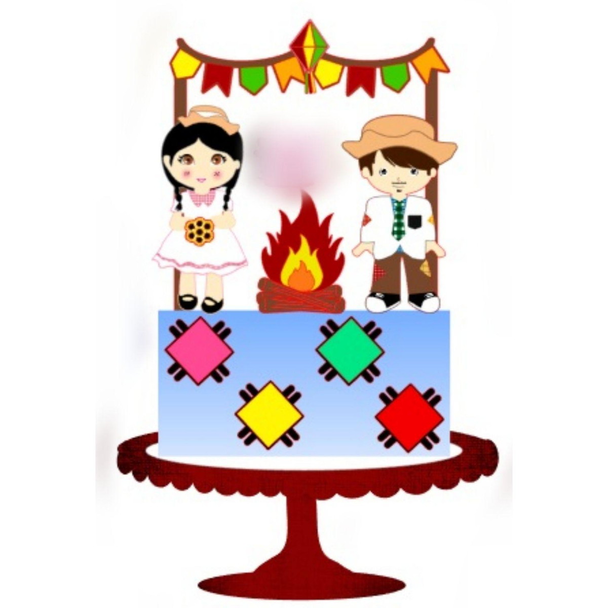ARQUIVO DE CORTE TOPO DE BOLO JUNINO CASAL CAIPIRA #14129