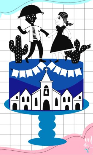 Arquivo de Corte: Topo de Bolo Junino Cordel Arraiá 094
