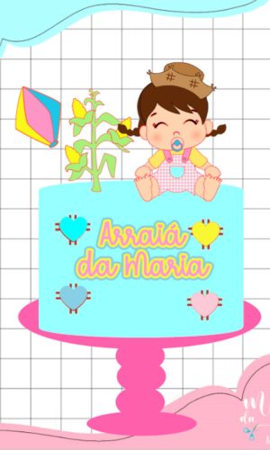 Arquivo de Corte Topo de Bolo Junino Menina Baby Arraiá 084