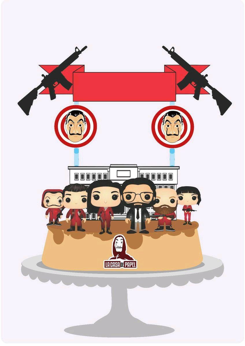 ARQUIVO DE CORTE TOPO DE BOLO LA CASA DE PAPEL (#1554)