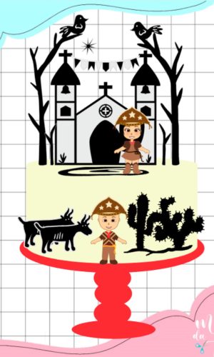 Arquivo de Corte: Topo de Bolo Lampião e Maria Bonita 002