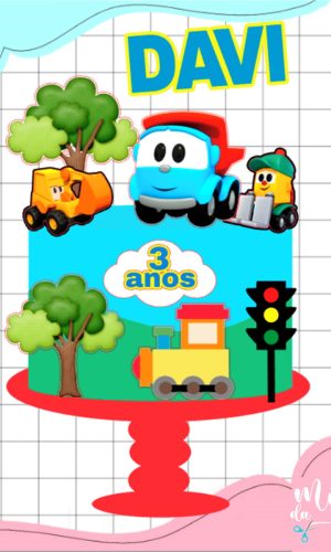 Arquivo de Corte: Topo de Bolo Léo Caminhão 001