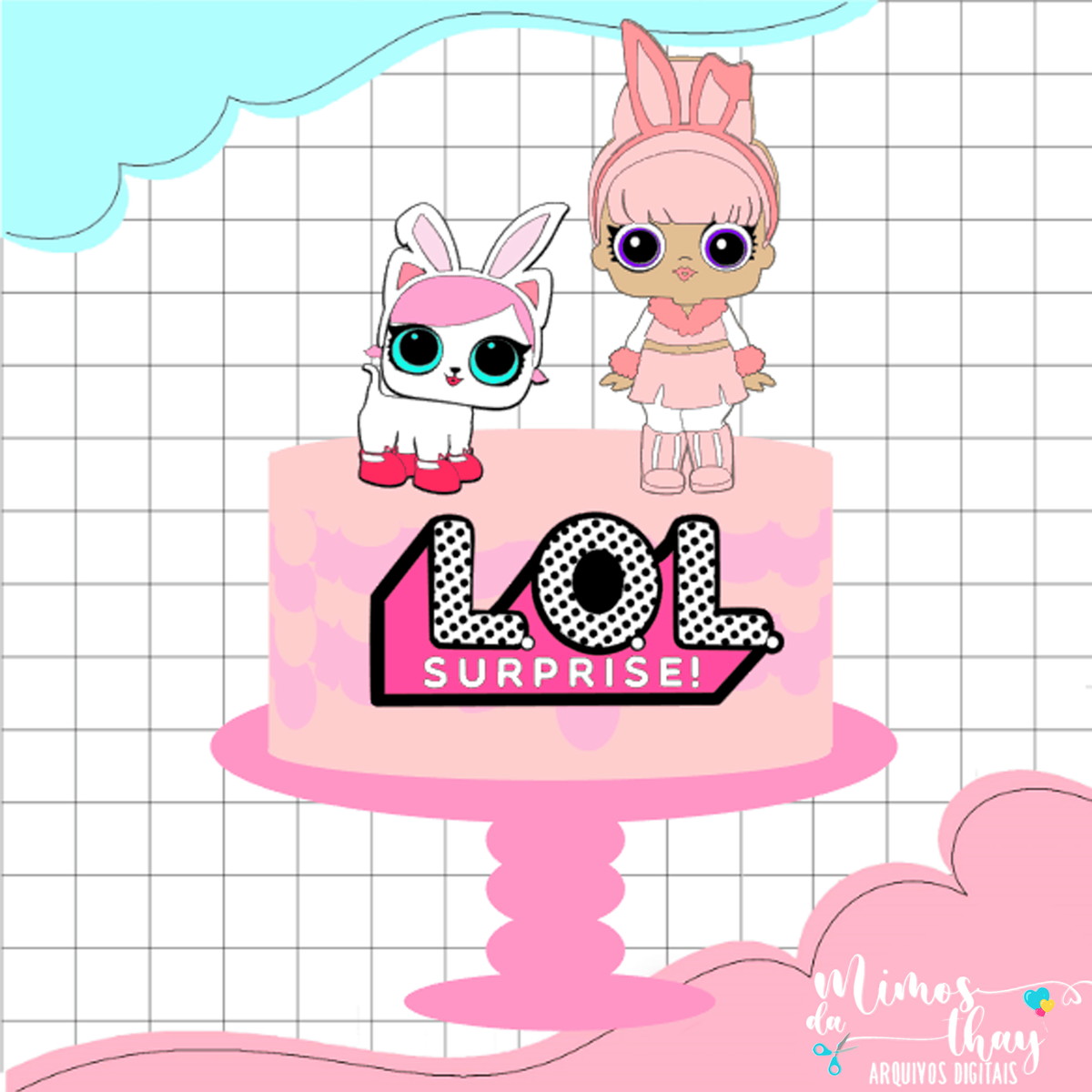 Arquivo de Corte: Topo de Bolo Lol Bunny Surprise 007