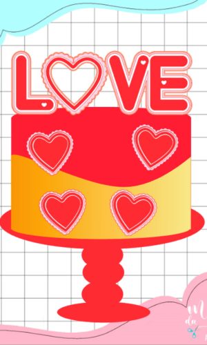 Arquivo de Corte Topo de Bolo Love Dia dos Namorados 015