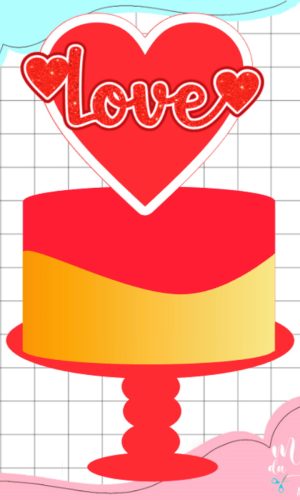 Arquivo de Corte: Topo de Bolo Love Dia dos Namorados 021