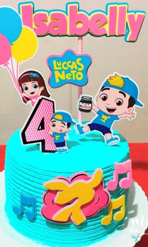 Arquivo de Corte: Topo de Bolo Luccas Neto Rosa 004