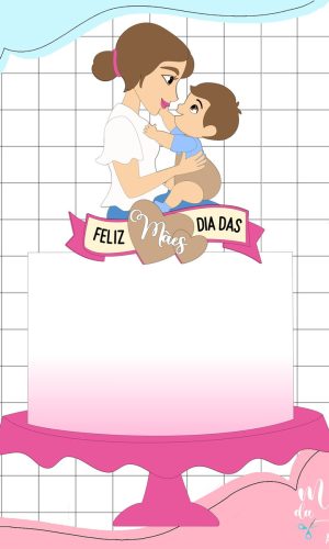 Arquivo de Corte: Topo de Bolo Mãe e Bebê Dia das Mães 105