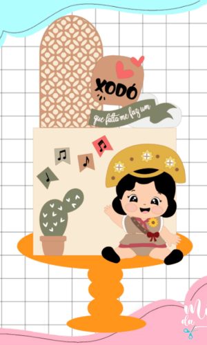 Arquivo de Corte: Topo de Bolo Maria Bonita Baby 006