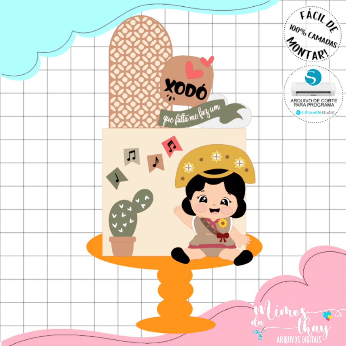 Arquivo de Corte: Topo de Bolo Maria Bonita Baby 006