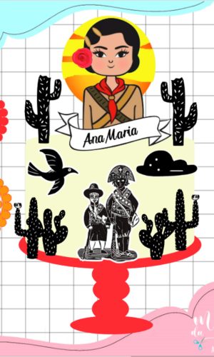 Arquivo de Corte: Topo de Bolo Maria Bonita + Flor 3d 001
