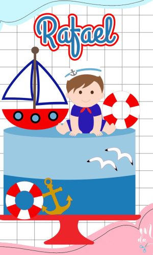 Arquivo de Corte: Topo de Bolo Marinheiro Baby Camadas 004
