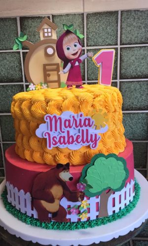 Arquivo de corte Topo de bolo Marsha e o Urso