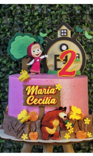 Arquivo de corte Topo de bolo Marsha e o Urso