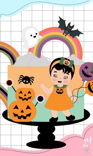 Arquivo de Corte Topo de Bolo Menina Baby Halloween 063