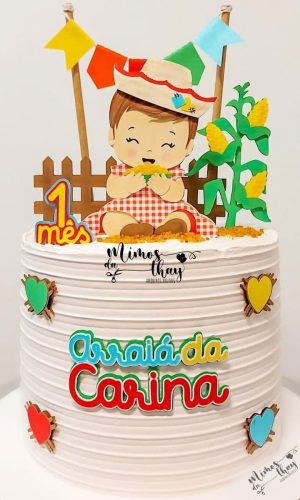 Arquivo de Corte: Topo de Bolo Menina Caipira Arraiá 222