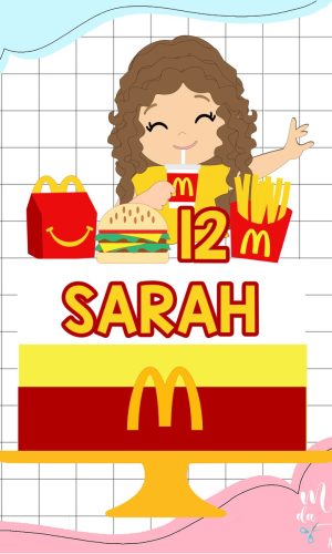 Arquivo de Corte: Topo de Bolo Menina Mc Donalds 007