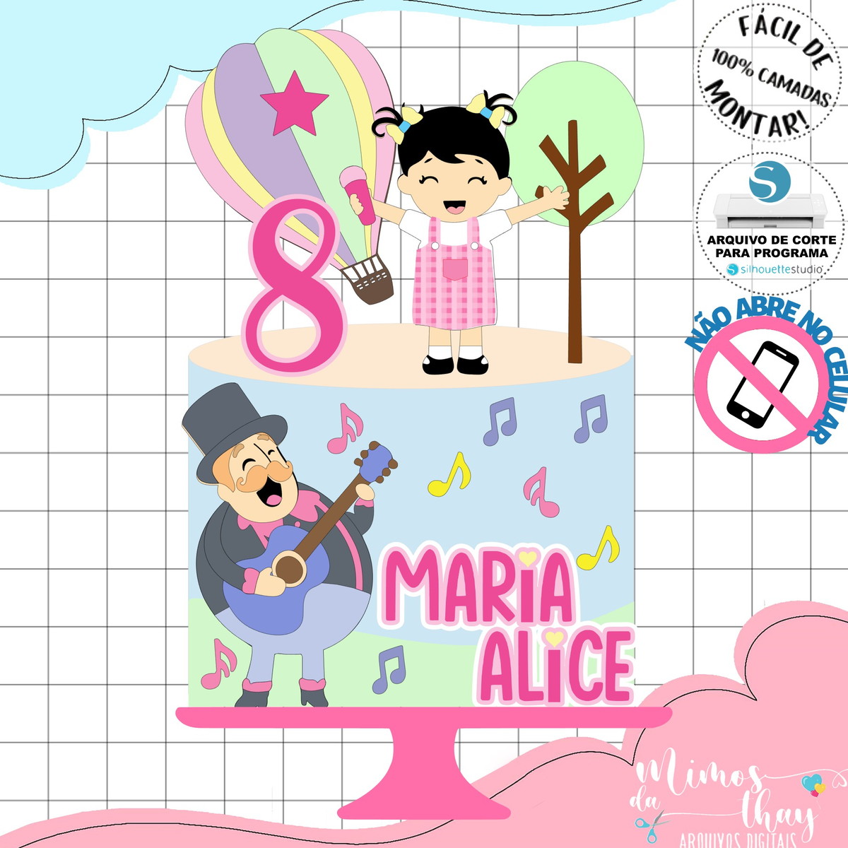 Arquivo de Corte: Topo de Bolo Menina Mundo Bita Candy 014 - Imagem 2