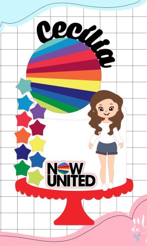 Arquivo de Corte: Topo de Bolo Menina Now United 002