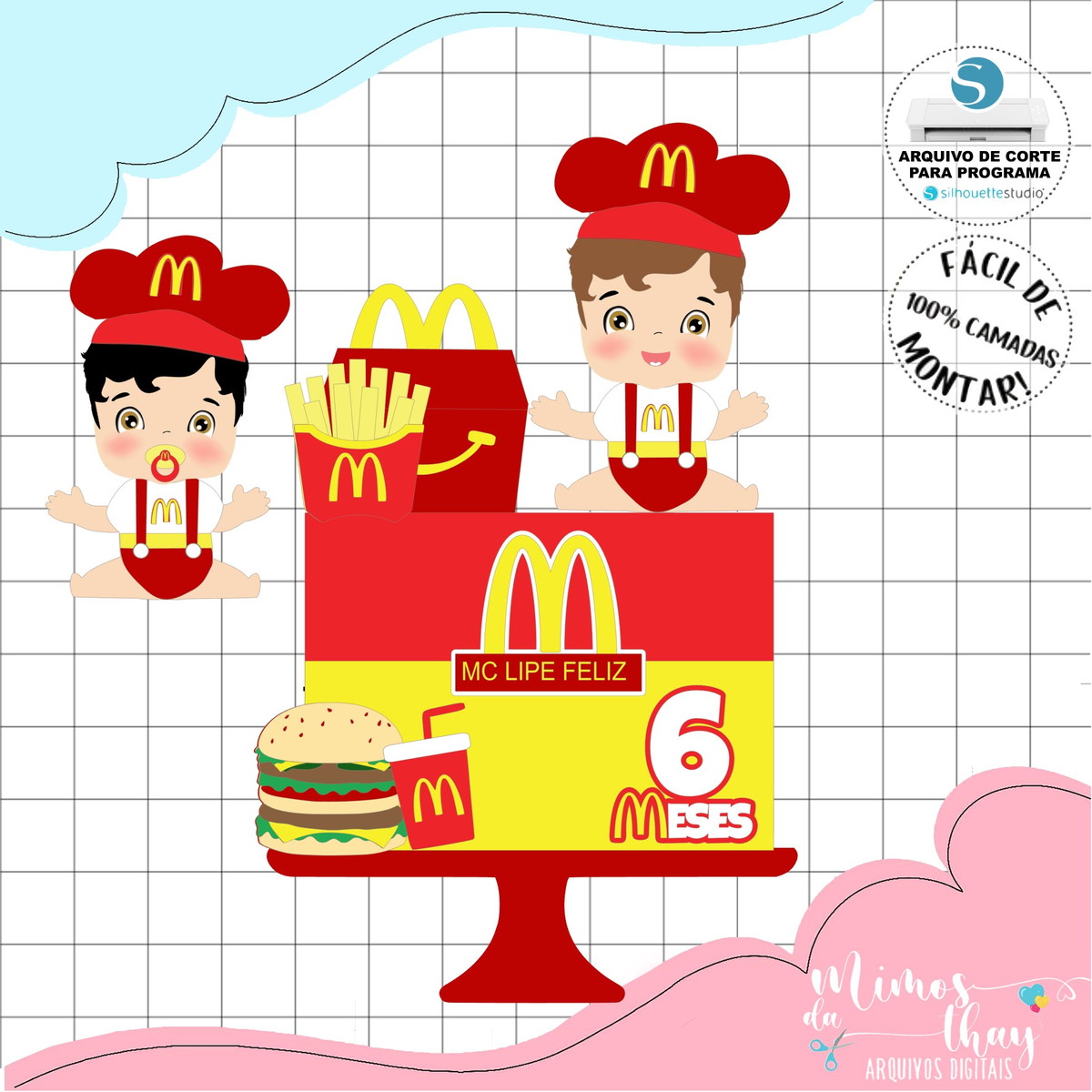 Arquivo de Corte: Topo de Bolo Menino Mc Donalds 009