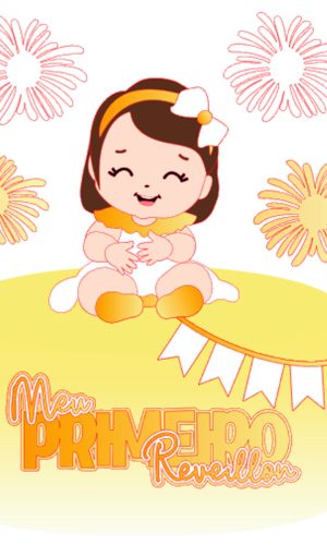 Arquivo de Corte: Topo de Bolo Meu 1º Ano Novo Baby Girl 033
