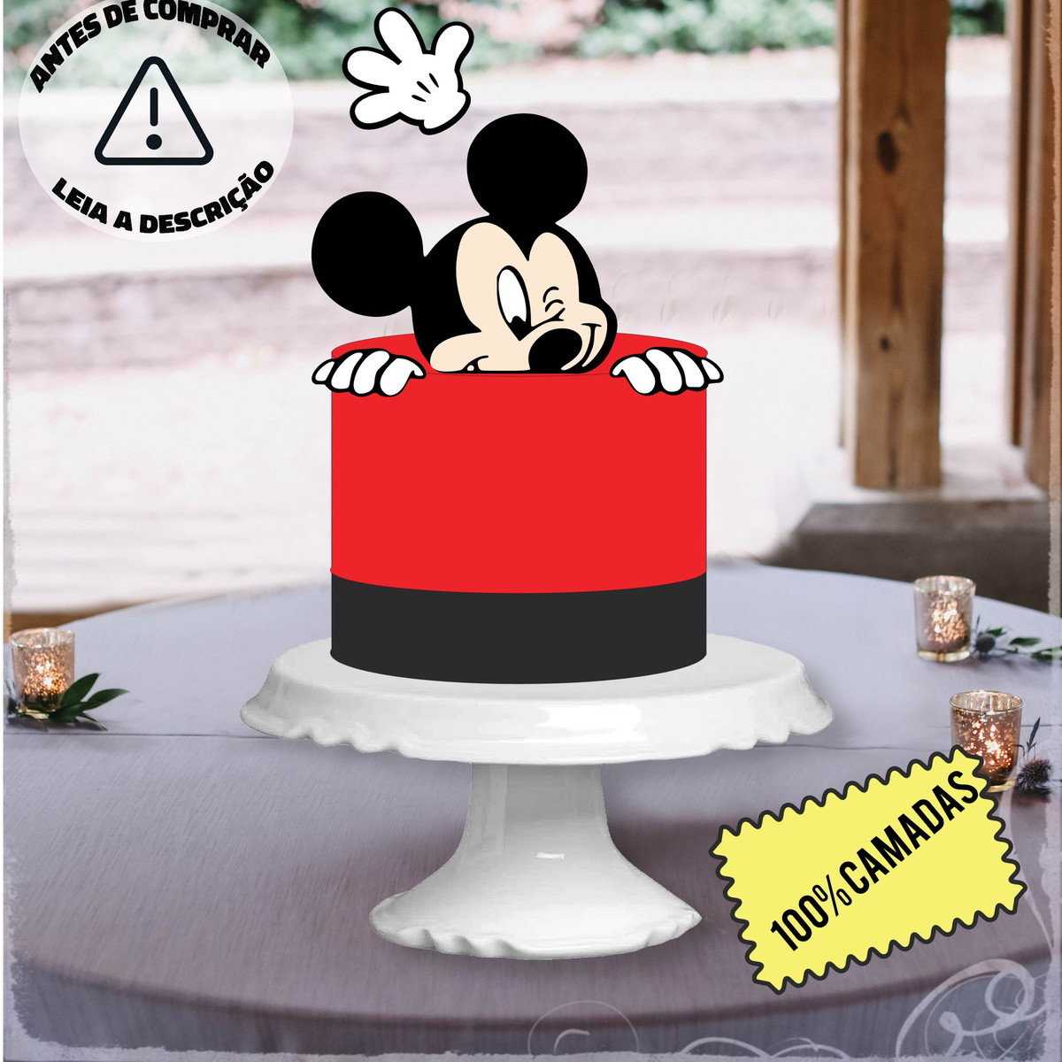 Arquivo de Corte Topo de Bolo Mickey em Camadas