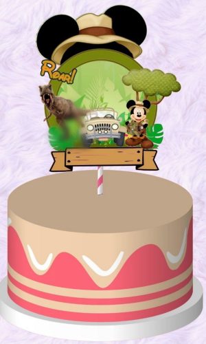 Arquivo De Corte Topo De Bolo Mickey Safari #15107