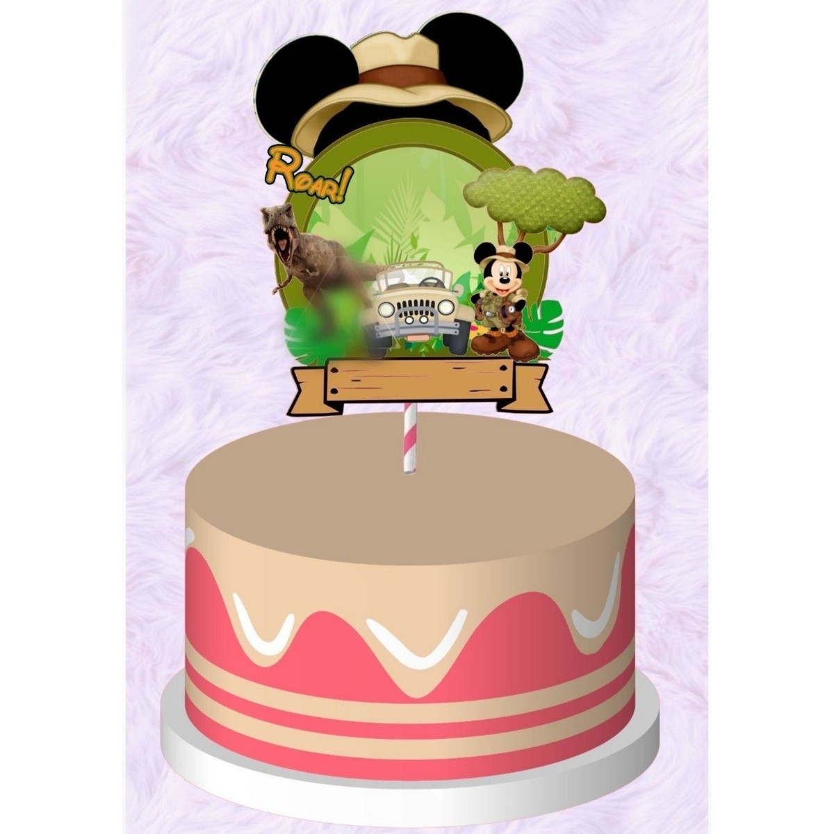 Arquivo De Corte Topo De Bolo Mickey Safari #15107