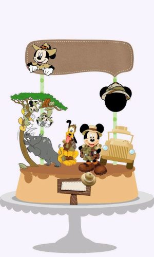 ARQUIVO DE CORTE TOPO DE BOLO MICKEY SAFARI (#1564)