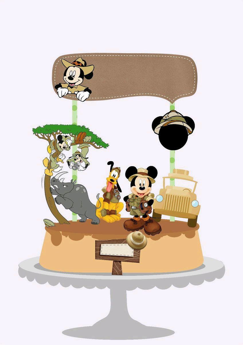 ARQUIVO DE CORTE TOPO DE BOLO MICKEY SAFARI (#1564)