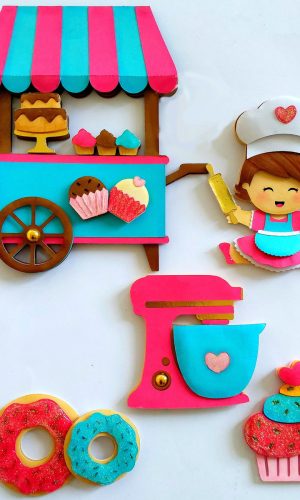 Arquivo de Corte: Topo de Bolo Mini Baby Confeiteira 005