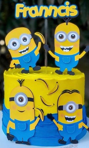Arquivo de Corte: Topo de Bolo Minions em Camadas 005