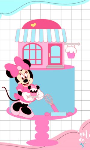 Arquivo de Corte: Topo de Bolo Minnie Confeiteira 022