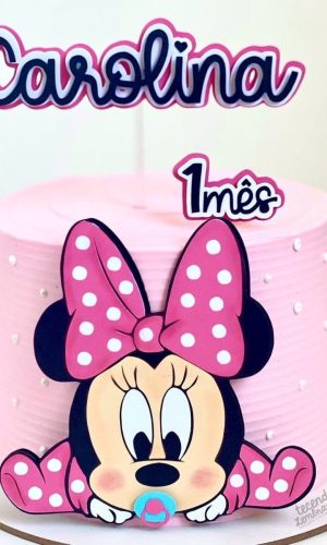 Arquivo de Corte: Topo de Bolo Minnie Rosa Baby 027