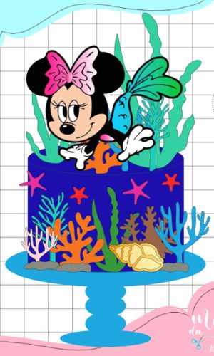 Arquivo de Corte: Topo de Bolo Minnie Sereia 016