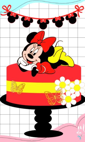 Arquivo de Corte: Topo de Bolo Minnie Vermelha 012