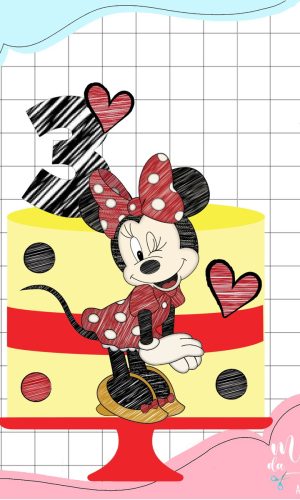 Arquivo de Corte: Topo de Bolo Minnie Vermelha Rabiscada 035
