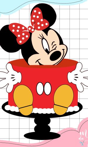 Arquivo de Corte: Topo de Bolo Minnie Vermelha Sorrindo 032