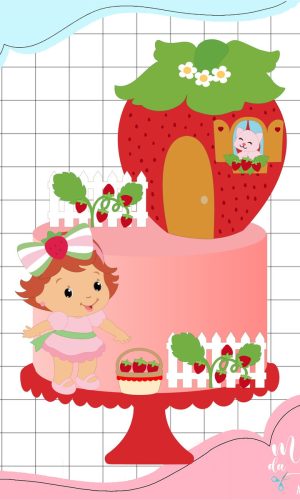 Arquivo de Corte: Topo de Bolo Moranguinho Baby 003