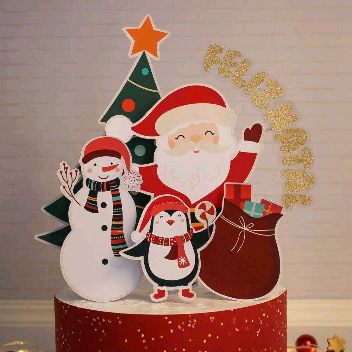 ARQUIVO DE CORTE TOPO DE BOLO NATAL (#2142) STUDIO E PDF - Imagem 2