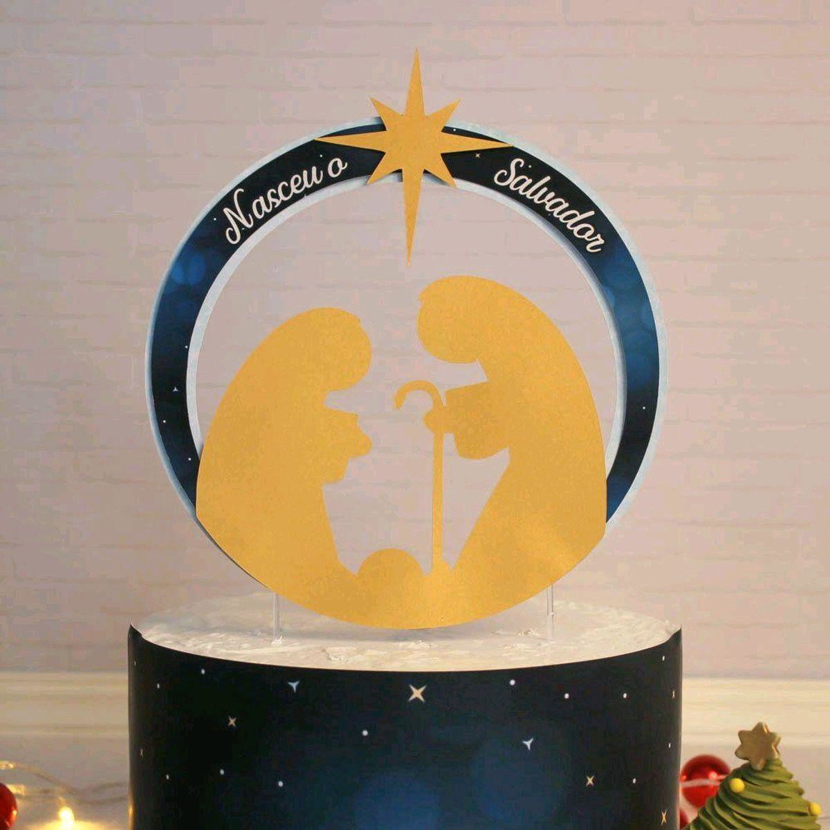 ARQUIVO DE CORTE TOPO DE BOLO NATAL (#2152) STUDIO E PDF - Imagem 2