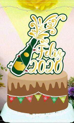 ARQUIVO DE CORTE TOPO DE BOLO NATAL ANO NOVO (#2181) STUDIO
