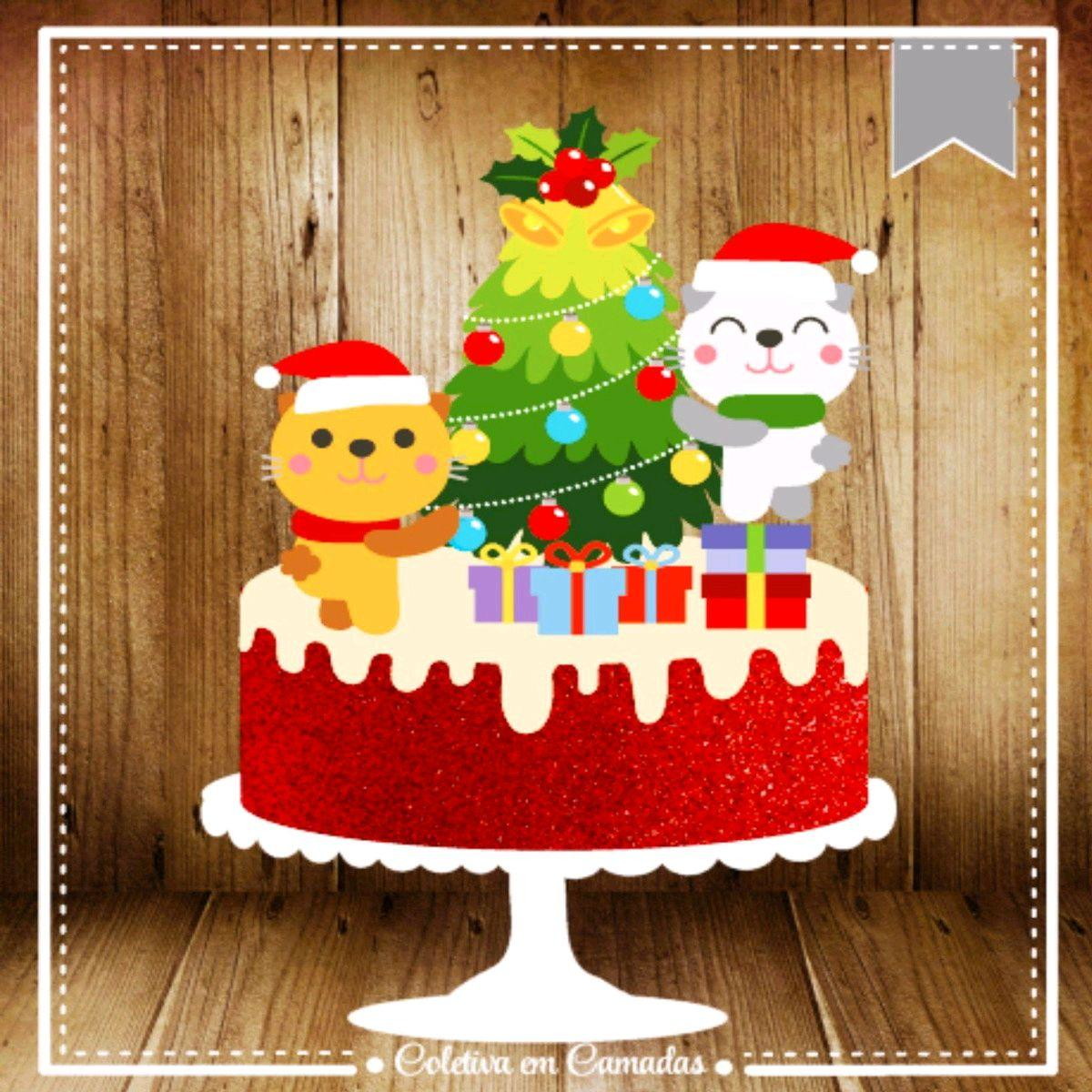 ARQUIVO DE CORTE TOPO DE BOLO NATAL - CAMADAS #2089 STUDIO